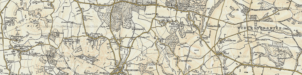 Old map of Hailes in 1899-1900