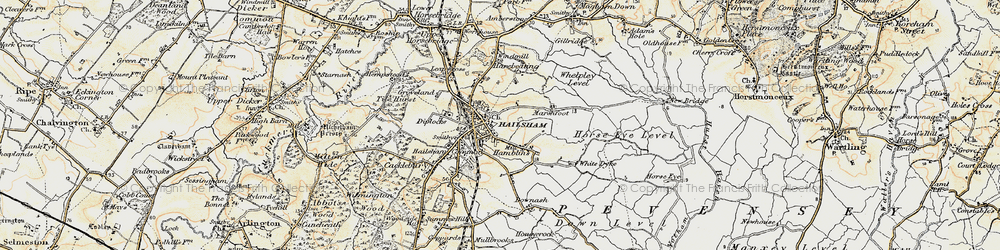 Old map of Hailsham in 1898