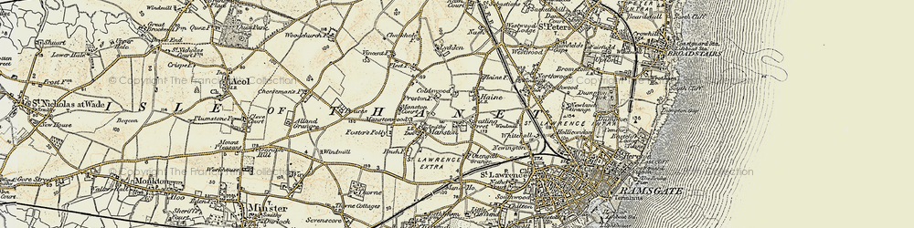 Old map of Haine in 1898-1899