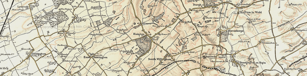 Old map of Hainton in 1902-1903