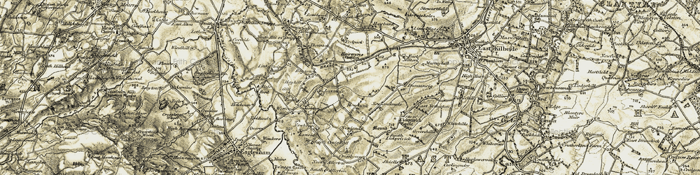 Old map of Hairmyres in 1904-1905