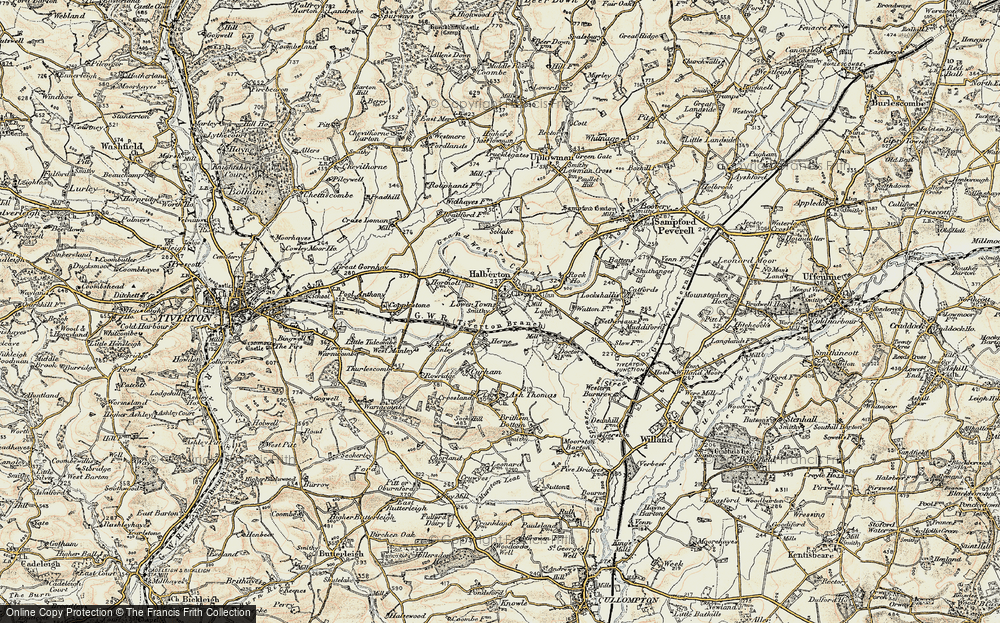 Old Map of Halberton, 1898-1900 in 1898-1900