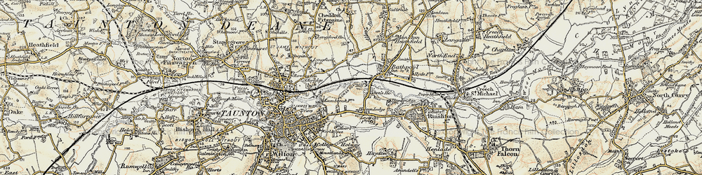 Old map of Halcon in 1898-1900