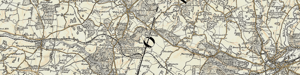 Old map of Haldens in 1898-1899