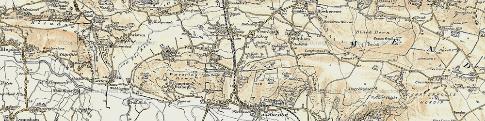 Old map of Hale Coombe in 1899-1900