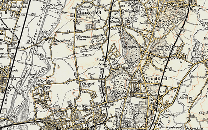 Old map of Hale End in 1897-1898