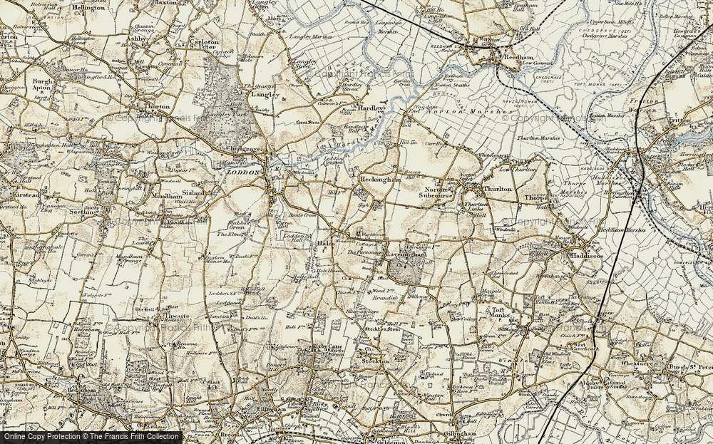 Old Map of Hales, 1901-1902 in 1901-1902