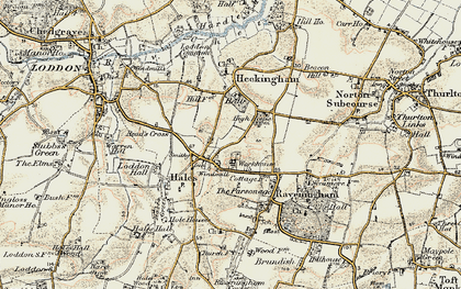 Old map of Hales in 1901-1902