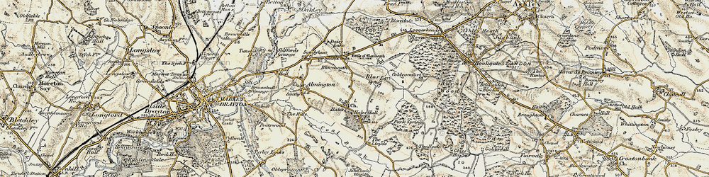 Old map of Hales in 1902