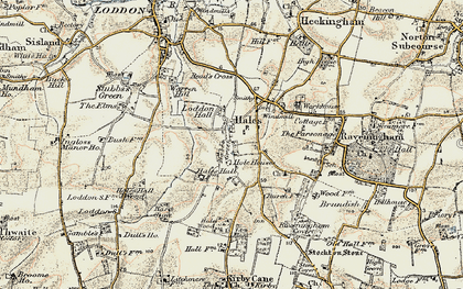 Old map of Hales Green in 1901-1902