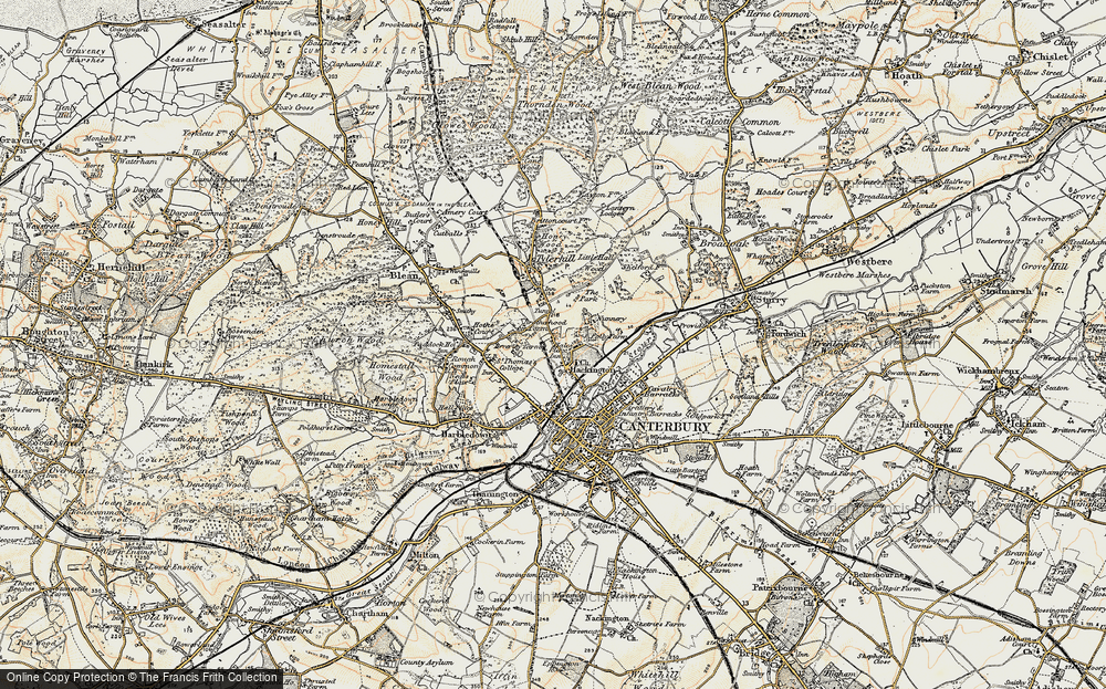 Old Map of Hales Place, 1898-1899 in 1898-1899