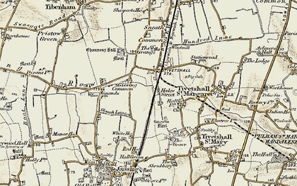 Old map of Bunnett's Moat in 1901-1902