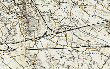 Old map of Halewood in 1902-1903