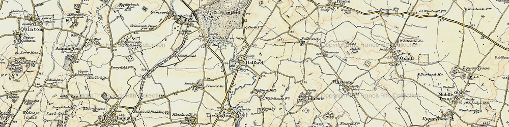 Old map of Halford in 1899-1901