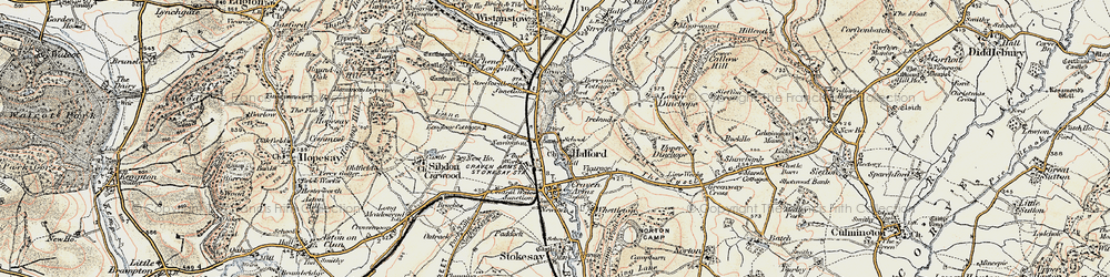 Old map of Halford in 1901-1903