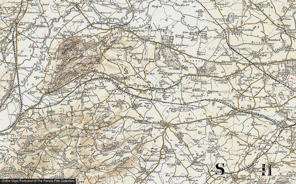 Old Map of Historic Map covering Bretchel in 1902