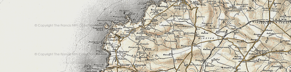 Old map of Halgabron in 1900