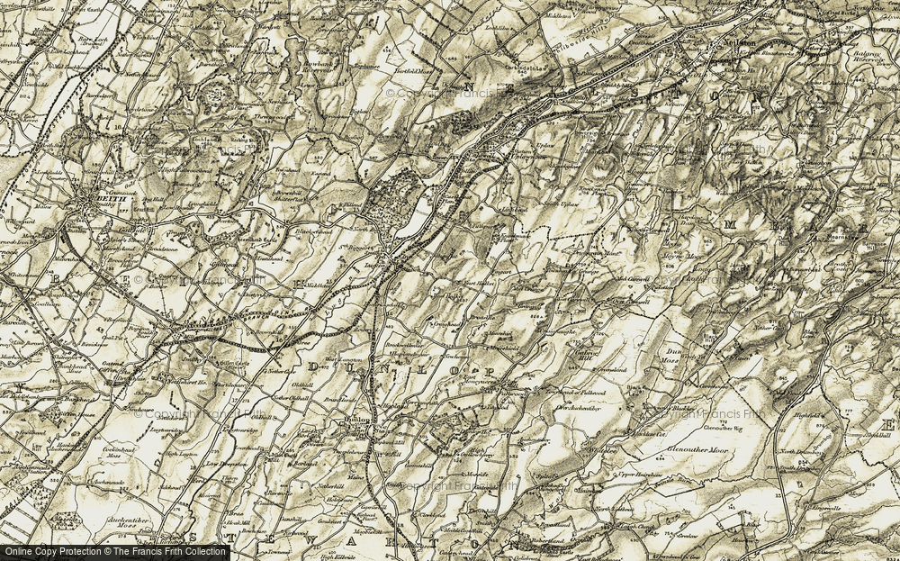Old Map of Historic Map covering Broadlie in 1905-1906