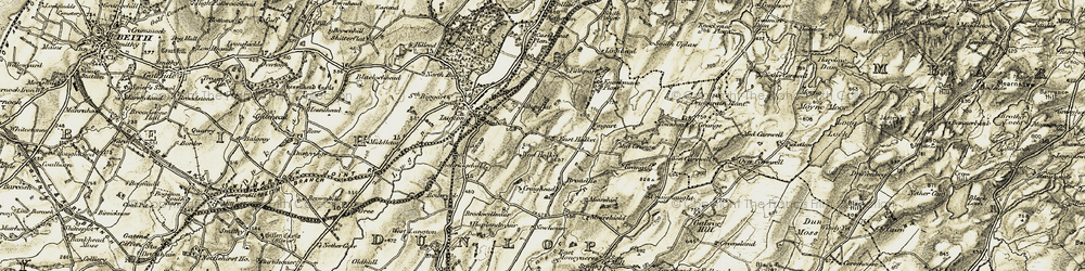 Old map of Broadlie in 1905-1906