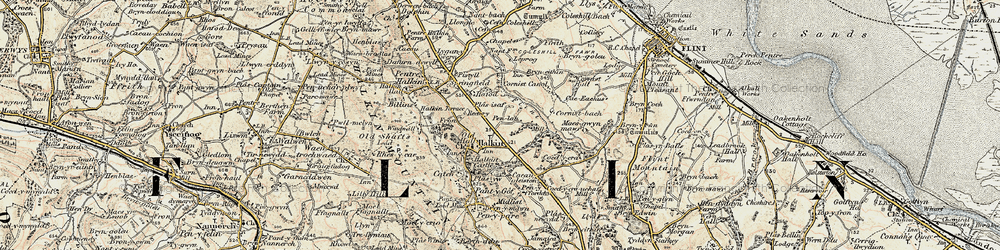 Old map of Halkyn in 1902-1903