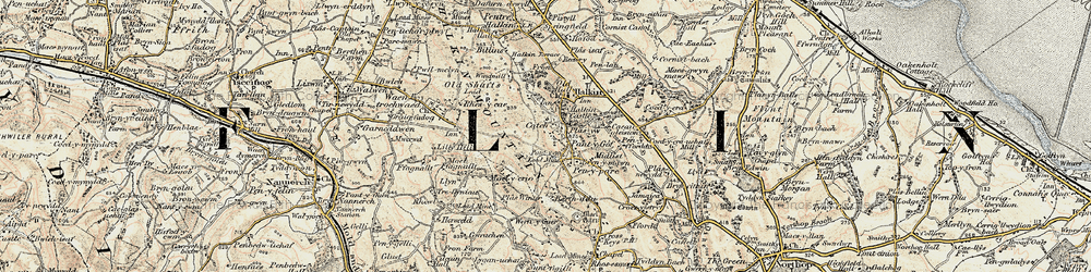 Old map of Halkyn Mountain in 1902-1903