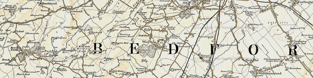 Old map of Hall End in 1898-1901