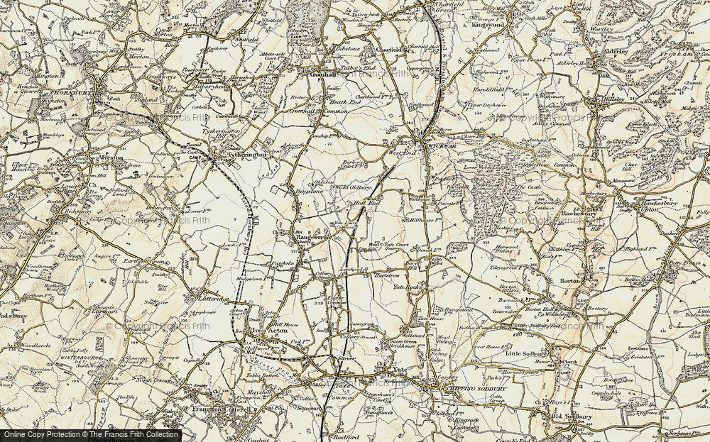 Old Map of Historic Map covering Yate Lower Common in 1899