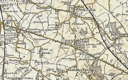 Old map of Hall End in 1901-1902