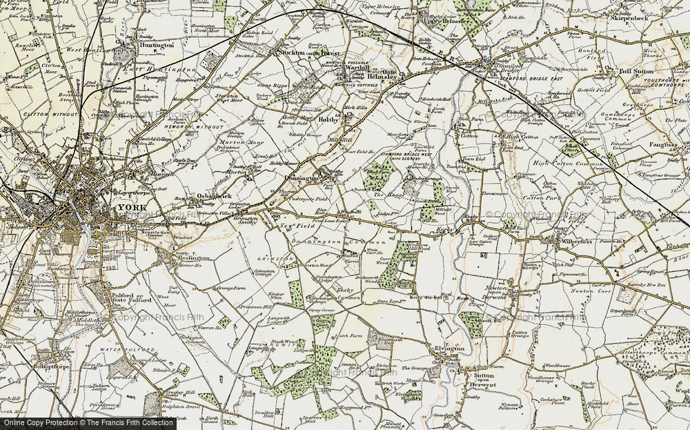 Old Map of Historic Map covering Dunnington Common in 1903