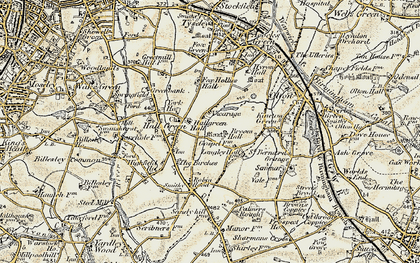 Old map of Hall Green in 1901-1902