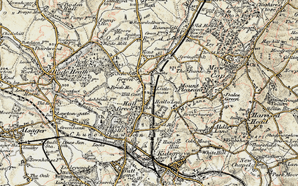 Old map of Hall Green in 1902-1903