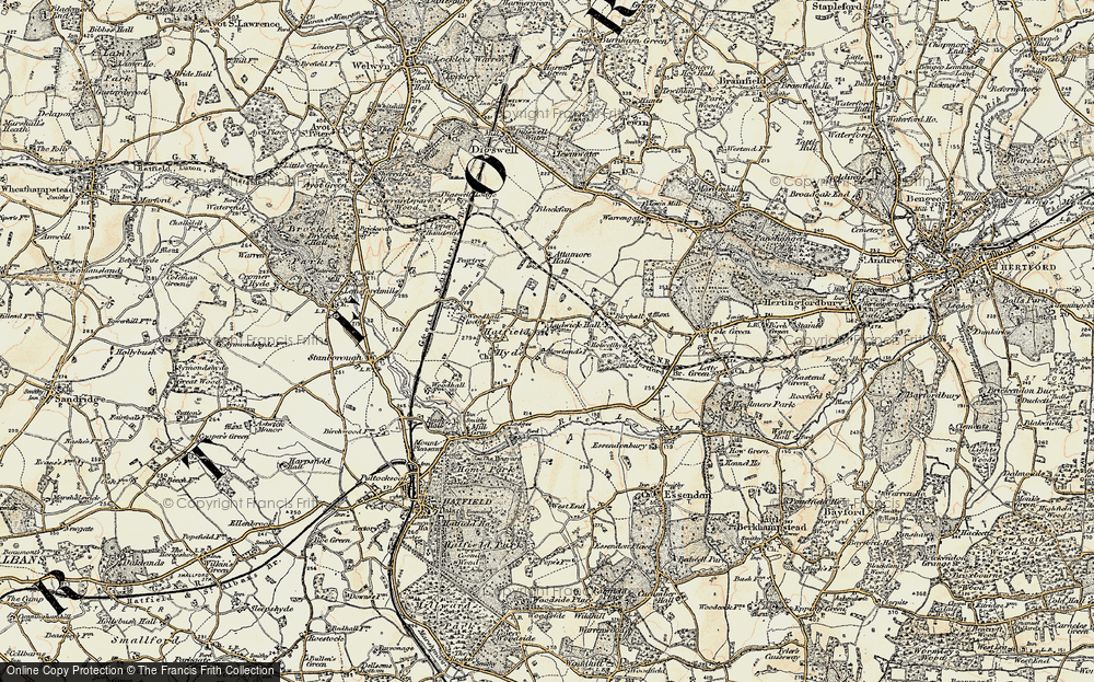 Old Map of Hall Grove, 1898 in 1898