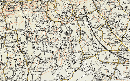 Old map of Hall's Green in 1897-1898