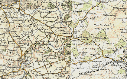 Old map of Hall Santon in 1903-1904