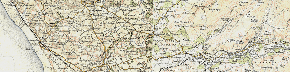 Old map of Hall Santon in 1903-1904