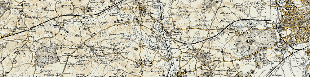 Old map of Hallam Fields in 1902-1903