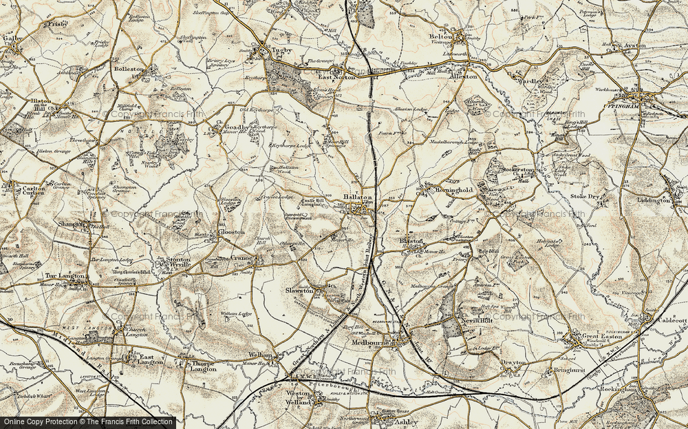 Old Map of Hallaton, 1901-1903 in 1901-1903
