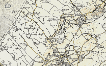 Old map of Hallen in 1899