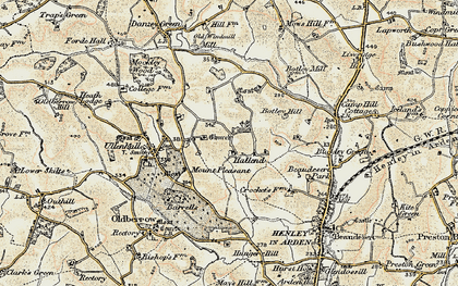 Old map of Hallend in 1901-1902