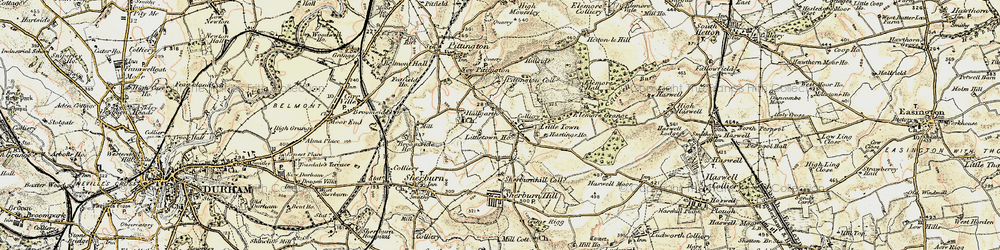Old map of Hallgarth in 1901-1904