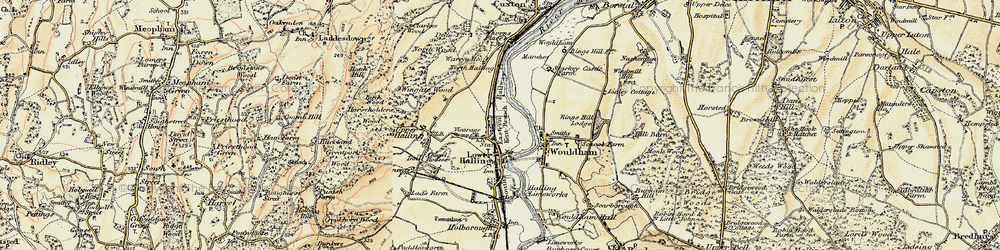 Old map of Halling in 1897-1898