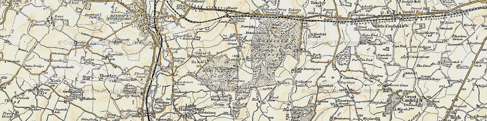 Old map of Hallingbury Street in 1898-1899