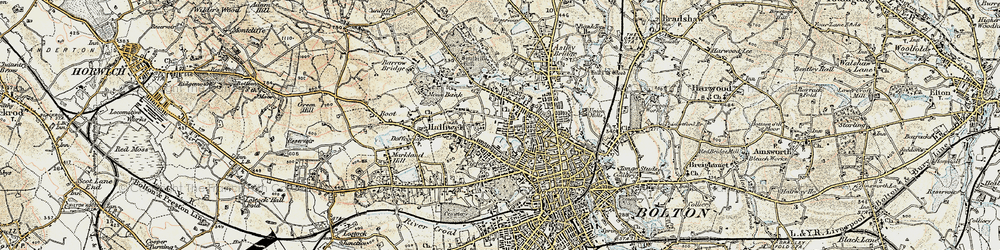 Old map of Halliwell in 1903