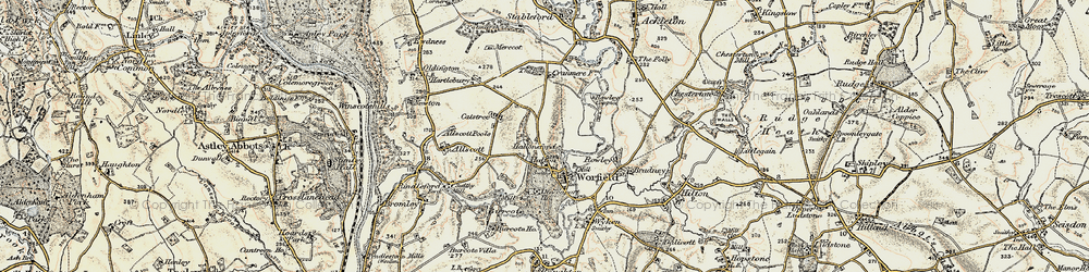 Old map of Hallon in 1902