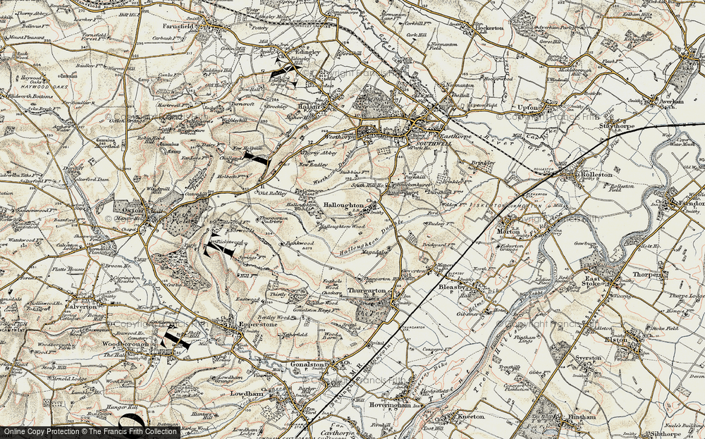 Old Map of Halloughton, 1902 in 1902