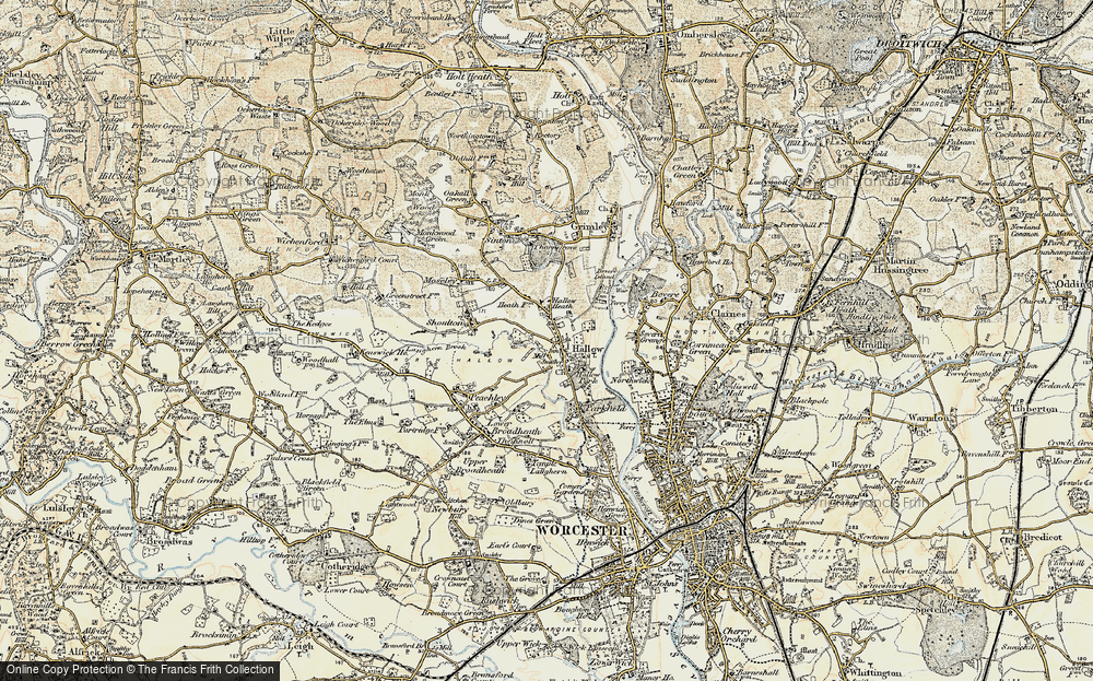 Old Map of Hallow, 1899-1902 in 1899-1902