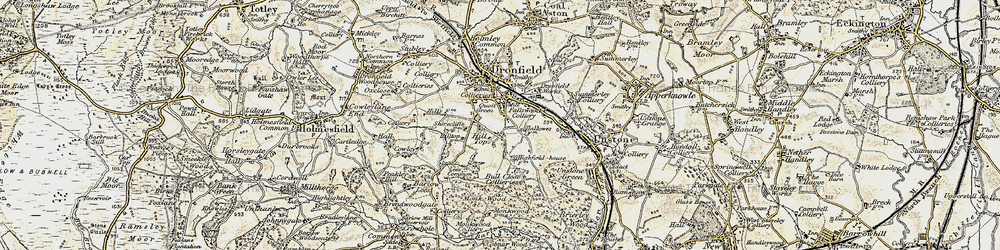 Old map of Hallowes in 1902-1903