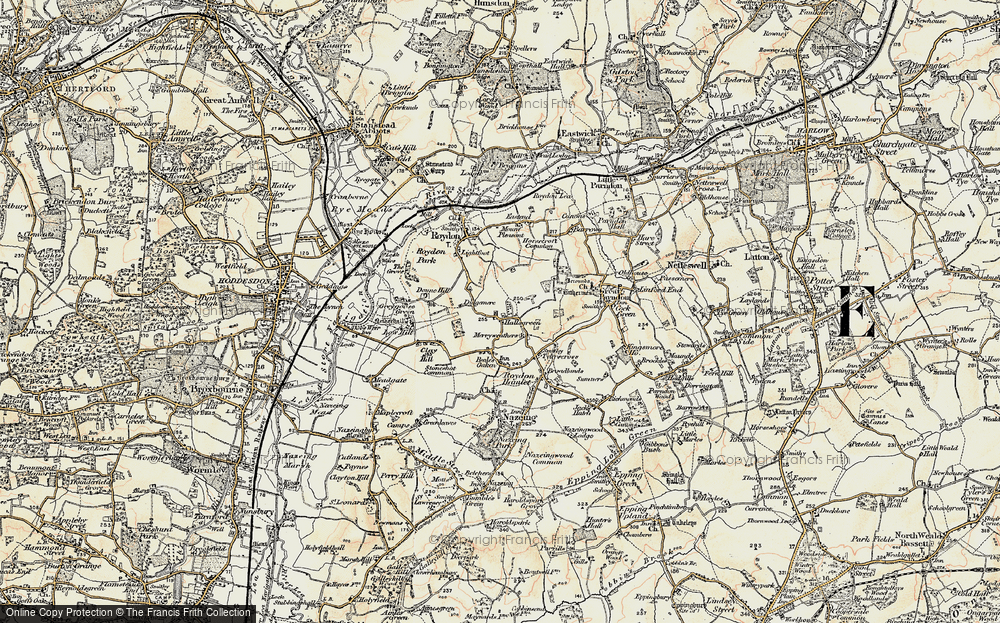 Old Map of Historic Map covering Didgemere Hall in 1898
