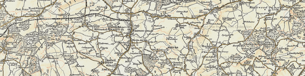 Old map of Hallsford Bridge in 1898