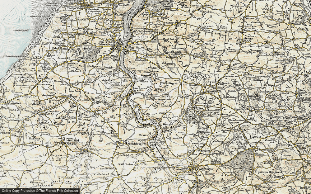 Old Map of Hallspill, 1900 in 1900